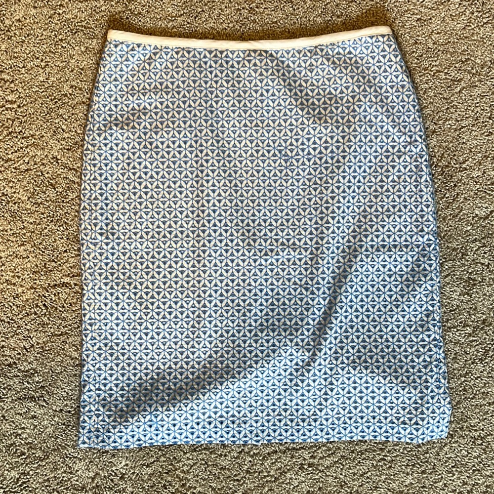 Talbots Blue and White Skirt